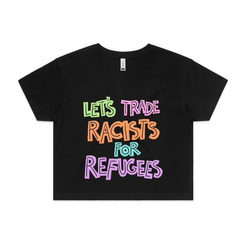 Trade Racists Tee by Lonely Kids Club. All clothing from our T-shirts to our shorts and hoodies are ethically made, and printed packed and shipped from Sydney.