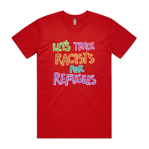 Trade Racists Tee by Lonely Kids Club. All clothing from our T-shirts to our shorts and hoodies are ethically made, and printed packed and shipped from Sydney.