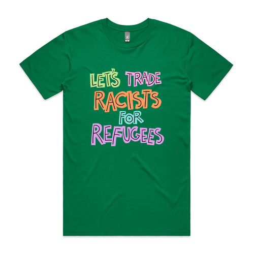Trade Racists Tee by Lonely Kids Club. All clothing from our T-shirts to our shorts and hoodies are ethically made, and printed packed and shipped from Sydney.