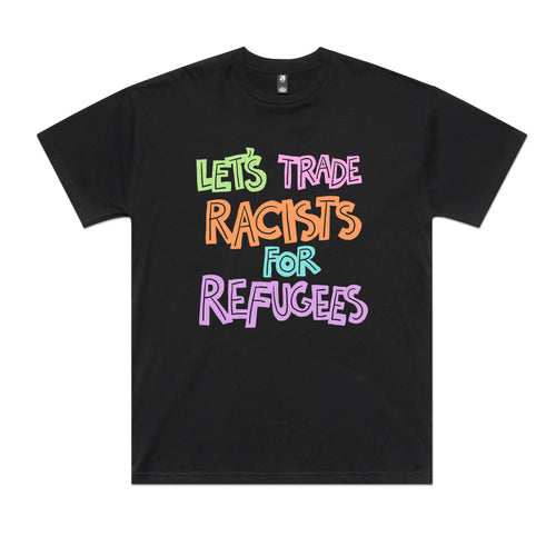 Trade Racists Oversized Tee by Lonely Kids Club. All clothing from our T-shirts to our shorts and hoodies are ethically made, and printed packed and shipped from Sydney.