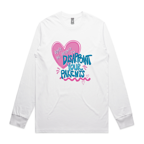 Disappoint Your Parents Trans Tee by Lonely Kids Club. All clothing from our T-shirts to our shorts and hoodies are ethically made, and printed packed and shipped from Sydney.