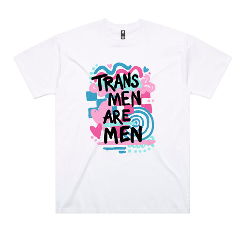 Trans Men Tee by Lonely Kids Club. All clothing from our T-shirts to our shorts and hoodies are ethically made, and printed packed and shipped from Sydney.
