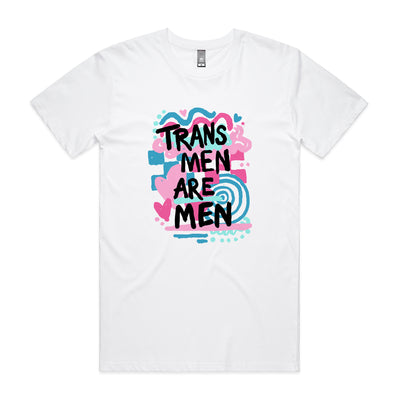 Trans Men Tee by Lonely Kids Club. All clothing from our T-shirts to our shorts and hoodies are ethically made, and printed packed and shipped from Sydney.