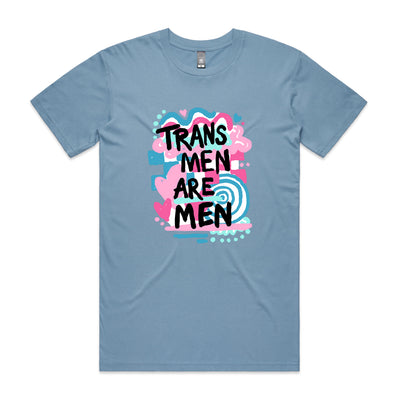 Trans Men Tee by Lonely Kids Club. All clothing from our T-shirts to our shorts and hoodies are ethically made, and printed packed and shipped from Sydney.