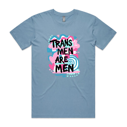 Trans Men Tee by Lonely Kids Club. All clothing from our T-shirts to our shorts and hoodies are ethically made, and printed packed and shipped from Sydney.
