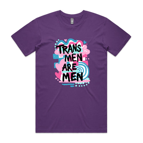Trans Men Tee by Lonely Kids Club. All clothing from our T-shirts to our shorts and hoodies are ethically made, and printed packed and shipped from Sydney.