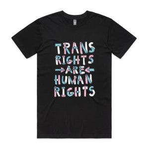 Trans rights are human rights shirt by Lonely Kids Club. Printed in Sydney on premium 100% cotton T-shirts. 