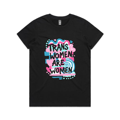 Trans Women Tee by Lonely Kids Club. All clothing from our T-shirts to our shorts and hoodies are ethically made, and printed packed and shipped from Sydney.