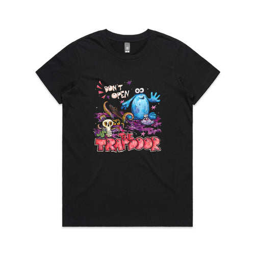 Trap Door Tee by Lonely Kids Club. All clothing from our T-shirts to our shorts and hoodies are ethically made, and printed packed and shipped from Sydney.