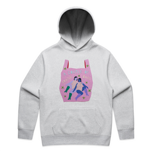 Trash Bags Hoodie by Lonely Kids Club. All clothing from our T-shirts to our shorts and hoodies are ethically made, and printed packed and shipped from Sydney.
