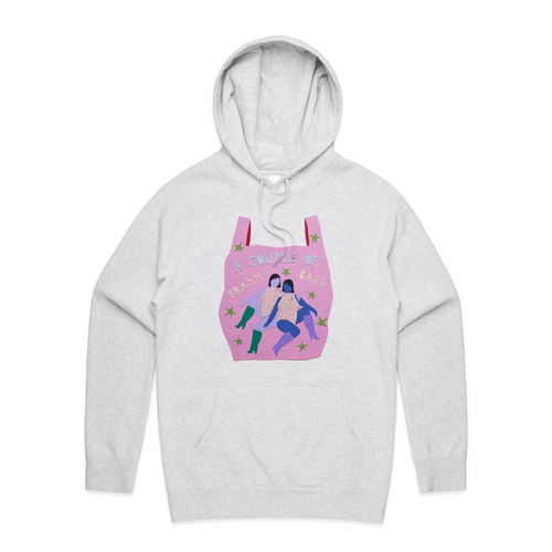 Trash Bags Hoodie by Lonely Kids Club. All clothing from our T-shirts to our shorts and hoodies are ethically made, and printed packed and shipped from Sydney.
