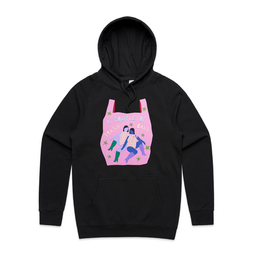 Trash Bags Hoodie by Lonely Kids Club. All clothing from our T-shirts to our shorts and hoodies are ethically made, and printed packed and shipped from Sydney.