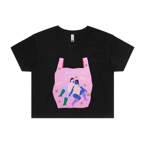 Trash Bags Tee by Lonely Kids Club. All clothing from our T-shirts to our shorts and hoodies are ethically made, and printed packed and shipped from Sydney.