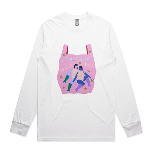 Trash Bags Tee by Lonely Kids Club. All clothing from our T-shirts to our shorts and hoodies are ethically made, and printed packed and shipped from Sydney.