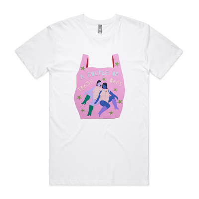 Trash Bags Tee by Lonely Kids Club. All clothing from our T-shirts to our shorts and hoodies are ethically made, and printed packed and shipped from Sydney.