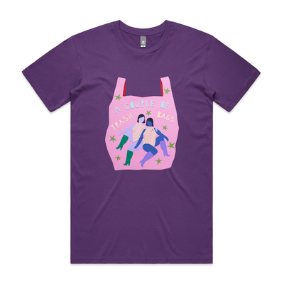 Trash Bags Tee by Lonely Kids Club. All clothing from our T-shirts to our shorts and hoodies are ethically made, and printed packed and shipped from Sydney.