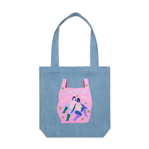 Trash Bags Tote by Lonely Kids Club. All clothing from our T-shirts to our shorts and hoodies are ethically made, and printed packed and shipped from Sydney.