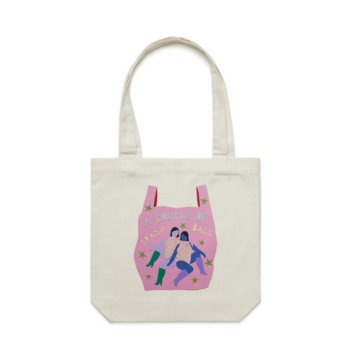 Trash Bags Tote by Lonely Kids Club. All clothing from our T-shirts to our shorts and hoodies are ethically made, and printed packed and shipped from Sydney.