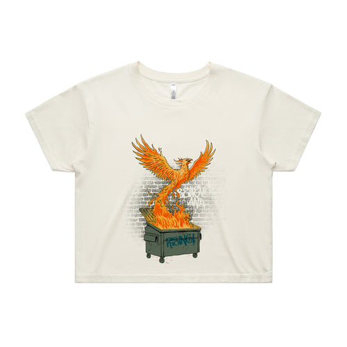 Trash Phoenix Tee by Lonely Kids Club. All clothing from our T-shirts to our shorts and hoodies are ethically made, and printed packed and shipped from Sydney.
