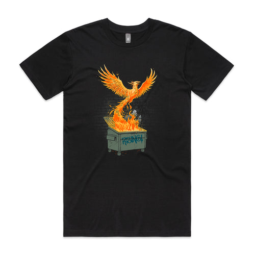 Trash Phoenix Tee by Lonely Kids Club. All clothing from our T-shirts to our shorts and hoodies are ethically made, and printed packed and shipped from Sydney.