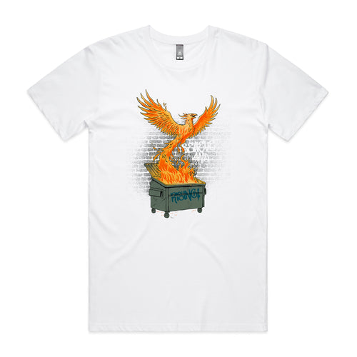 Trash Phoenix Tee by Lonely Kids Club. All clothing from our T-shirts to our shorts and hoodies are ethically made, and printed packed and shipped from Sydney.