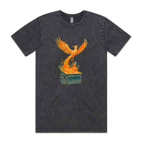 Trash Phoenix Tee by Lonely Kids Club. All clothing from our T-shirts to our shorts and hoodies are ethically made, and printed packed and shipped from Sydney.