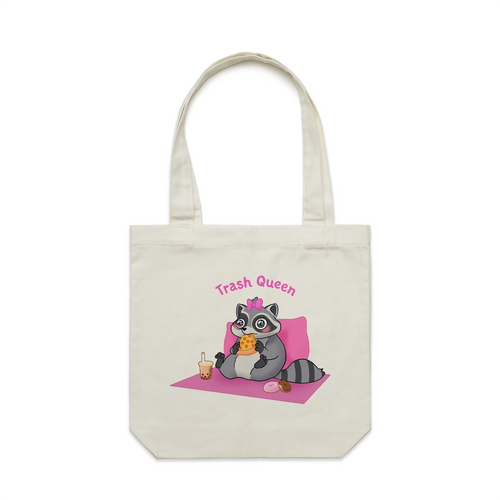 Trash Queen Tote by Lonely Kids Club. All clothing from our T-shirts to our shorts and hoodies are ethically made, and printed packed and shipped from Sydney.
