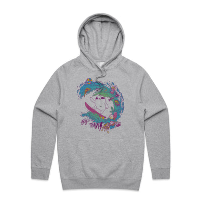 Travis Hobbies Hoodie by Lonely Kids Club. All clothing from our T-shirts to our shorts and hoodies are ethically made, and printed packed and shipped from Sydney.