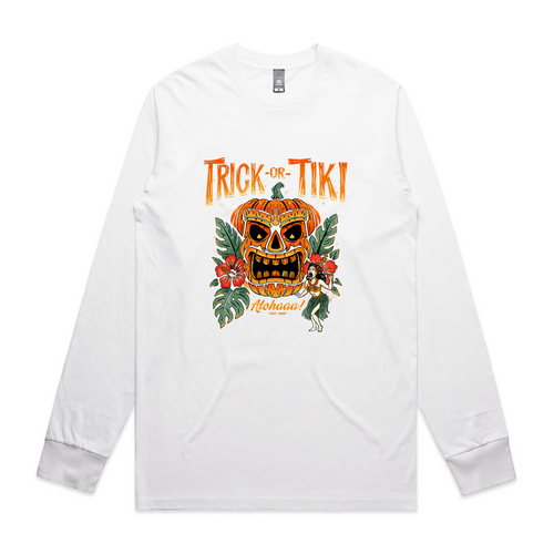 Trick Or Tiki Tee by Lonely Kids Club. All clothing from our T-shirts to our shorts and hoodies are ethically made, and printed packed and shipped from Sydney.