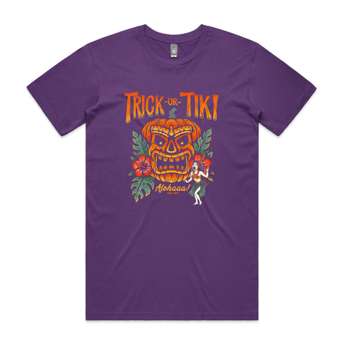 Trick Or Tiki Tee by Lonely Kids Club. All clothing from our T-shirts to our shorts and hoodies are ethically made, and printed packed and shipped from Sydney.