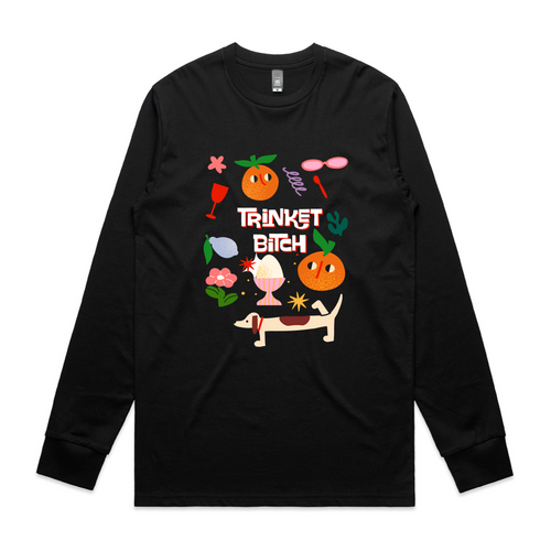 Trinket Bitch Tee by Lonely Kids Club. All clothing from our T-shirts to our shorts and hoodies are ethically made, and printed packed and shipped from Sydney.
