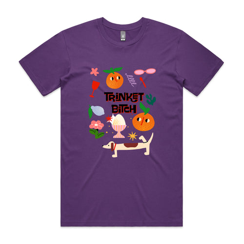 Trinket Bitch Tee by Lonely Kids Club. All clothing from our T-shirts to our shorts and hoodies are ethically made, and printed packed and shipped from Sydney.