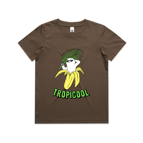 Tropicool Kids Tee by Lonely Kids Club. All clothing from our T-shirts to our shorts and hoodies are ethically made, and printed packed and shipped from Sydney.