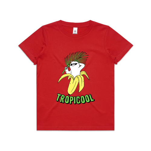 Tropicool Kids Tee by Lonely Kids Club. All clothing from our T-shirts to our shorts and hoodies are ethically made, and printed packed and shipped from Sydney.