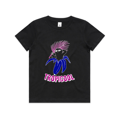 Tropicool Kids Tee by Lonely Kids Club. All clothing from our T-shirts to our shorts and hoodies are ethically made, and printed packed and shipped from Sydney.