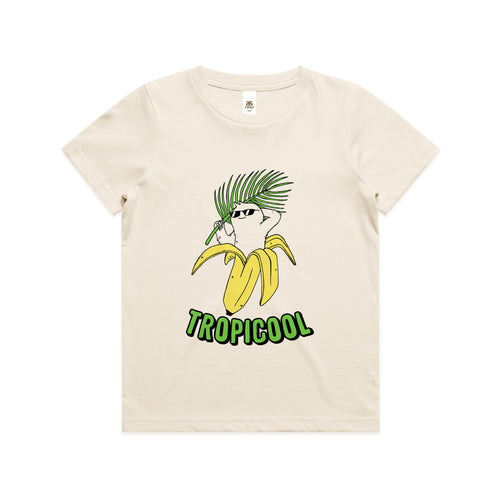 Tropicool Kids Tee by Lonely Kids Club. All clothing from our T-shirts to our shorts and hoodies are ethically made, and printed packed and shipped from Sydney.