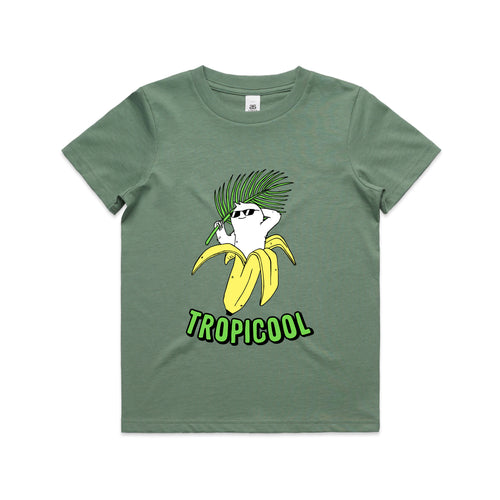 Tropicool Kids Tee by Lonely Kids Club. All clothing from our T-shirts to our shorts and hoodies are ethically made, and printed packed and shipped from Sydney.