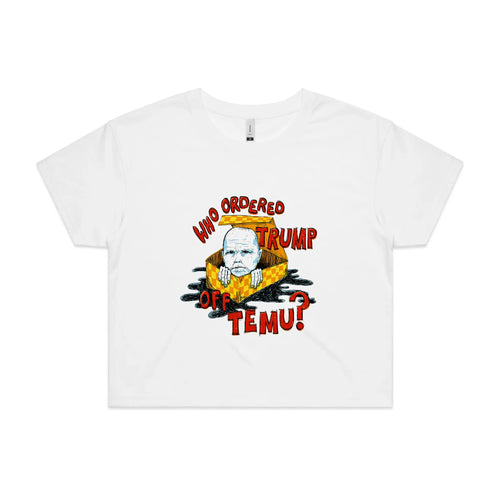 Trump Off Temu Tee by Lonely Kids Club. All clothing from our T-shirts to our shorts and hoodies are ethically made, and printed packed and shipped from Sydney.