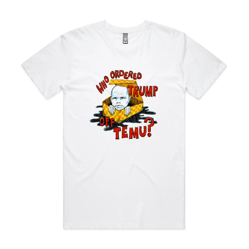 Trump Off Temu Tee by Lonely Kids Club. All clothing from our T-shirts to our shorts and hoodies are ethically made, and printed packed and shipped from Sydney.