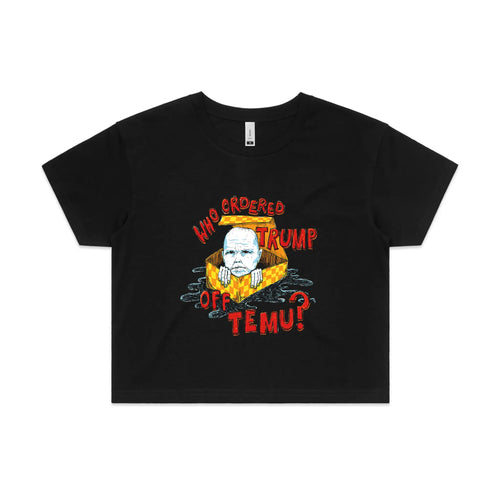 Trump Off Temu Tee by Lonely Kids Club. All clothing from our T-shirts to our shorts and hoodies are ethically made, and printed packed and shipped from Sydney.