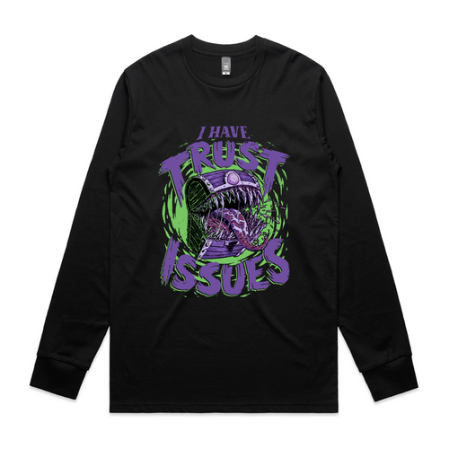 Trust Issues Tee by Lonely Kids Club. All clothing from our T-shirts to our shorts and hoodies are ethically made, and printed packed and shipped from Sydney.