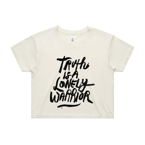 Truth Is A Lonely Warrior Tee by Lonely Kids Club. All clothing from our T-shirts to our shorts and hoodies are ethically made, and printed packed and shipped from Sydney.