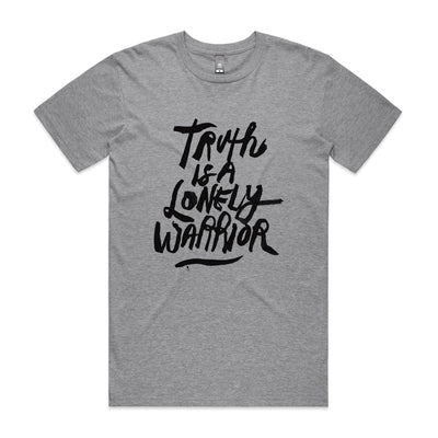 Truth Is A Lonely Warrior Tee by Lonely Kids Club. All clothing from our T-shirts to our shorts and hoodies are ethically made, and printed packed and shipped from Sydney.