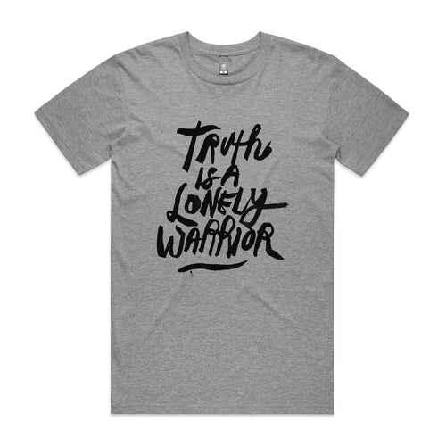 Truth Is A Lonely Warrior Tee by Lonely Kids Club. All clothing from our T-shirts to our shorts and hoodies are ethically made, and printed packed and shipped from Sydney.