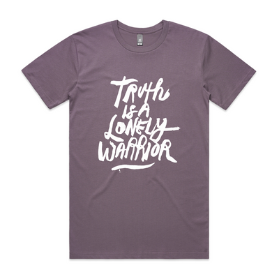 Truth Is A Lonely Warrior Tee by Lonely Kids Club. All clothing from our T-shirts to our shorts and hoodies are ethically made, and printed packed and shipped from Sydney.