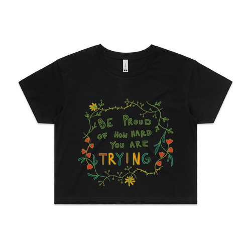 Trying Tee by Lonely Kids Club. All clothing from our T-shirts to our shorts and hoodies are ethically made, and printed packed and shipped from Sydney.
