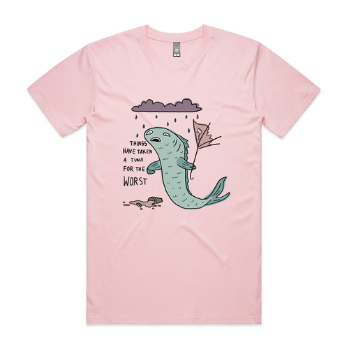 Tuna For The Worst Tee by Lonely Kids Club. All clothing from our T-shirts to our shorts and hoodies are ethically made, and printed packed and shipped from Sydney.