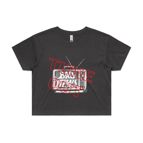 Tune Out Tee by Lonely Kids Club. All clothing from our T-shirts to our shorts and hoodies are ethically made, and printed packed and shipped from Sydney.