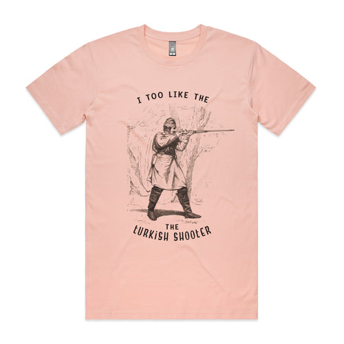 Turkish Shooter Tee by Lonely Kids Club. All clothing from our T-shirts to our shorts and hoodies are ethically made, and printed packed and shipped from Sydney.