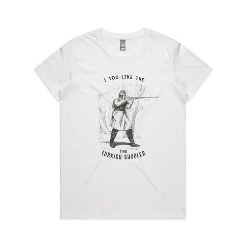 Turkish Shooter Tee by Lonely Kids Club. All clothing from our T-shirts to our shorts and hoodies are ethically made, and printed packed and shipped from Sydney.